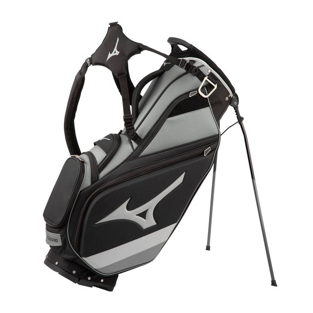 Panske Batoh Mizuno Tour 14-Way Stand Čierne/Siva Vypredaj BNIU91246